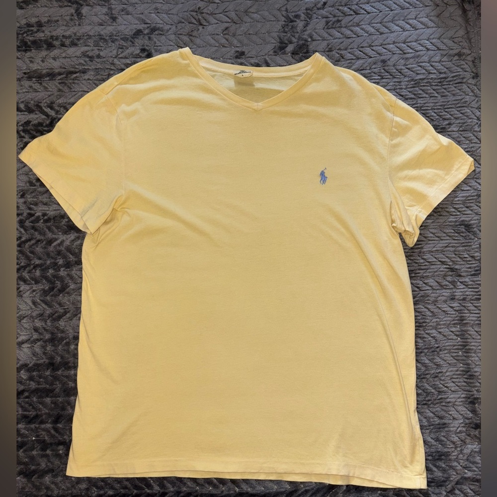 Men’s Polo by Ralph Lauren Yellow Short Sleeve V-neck Tee